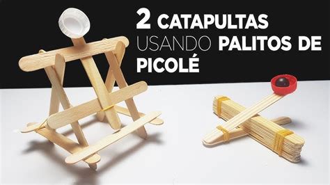 Esquema de construcción de catapulta con palitos de helado