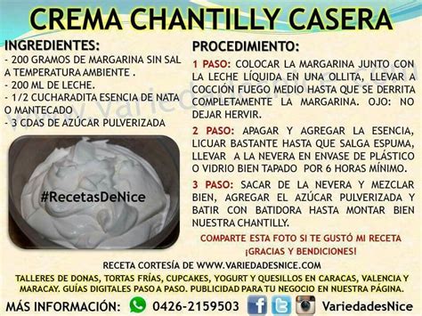 Ingredientes para Crema Chantilly casera