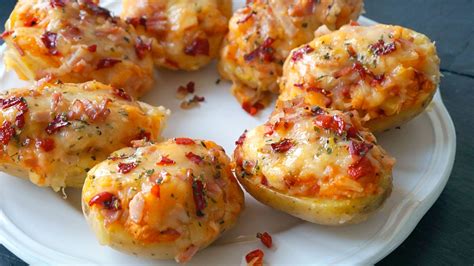 Patatas rellenas con acelgas y queso gratinado