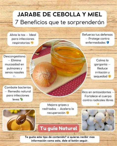 Infografía mostrando el proceso de maceración de cebolla y ajo en miel para jarabe casero