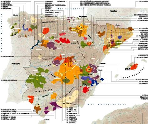Mapa de las principales Denominaciones de Origen Protegida del jamón en España