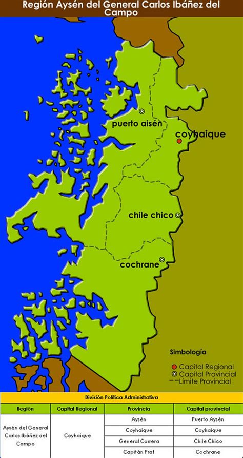 mapa de Chile destacando la Región de Aysén y Balmaceda