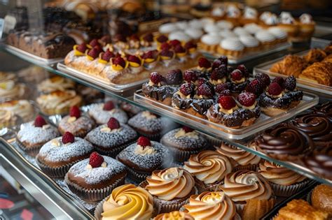 Foto de una pastelería artesanal tradicional con bizcochos y panes exhibidos