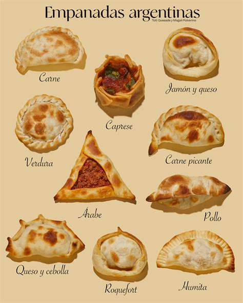 Mesa con diferentes tipos de empanadas chilenas y salsas