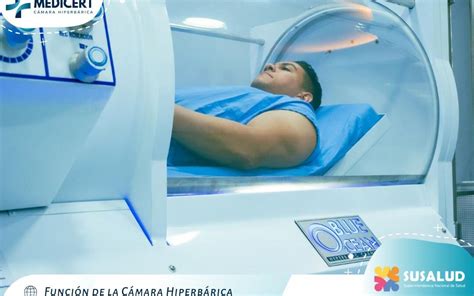 Esquema explicativo sobre la función de una cámara hiperbárica en el tratamiento de accidentes por descompresión en buzos.