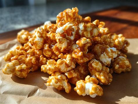 Palomitas de caramelo horneadas y recién separadas