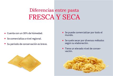 Diferencias visuales entre pasta fresca y pasta seca