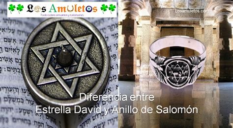Esquema comparativo que muestra la diferencia geométrica entre la Estrella de David (triángulos superpuestos) y el Sello de Salomón (triángulos entrelazados rodeados por un círculo).