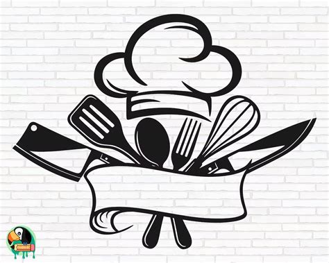 Diseño de logo femenino para chef con elementos de cocina en estilo moderno e ilustrativo