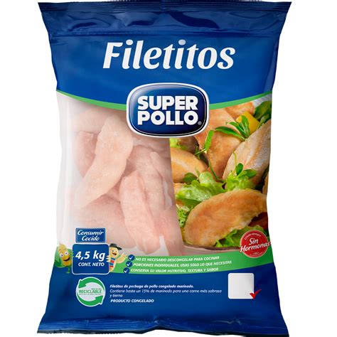 Foto de envase de Filetitos de Pechuga de Pollo Super Pollo