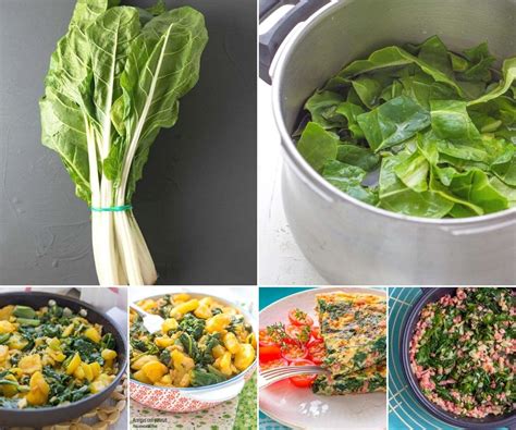 Imagen de acelgas frescas listas para cocinar