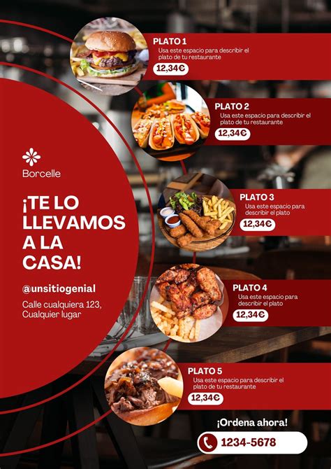 Ejemplo de diseño de volante para cupcakes con secciones claras para imagen, texto promocional y datos de contacto.