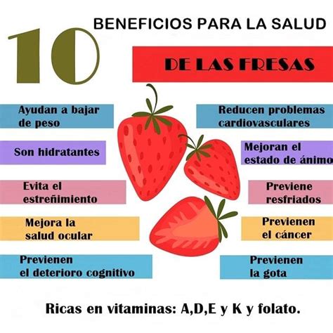 Infografía sencilla sobre los beneficios de las fresas para la salud (vitaminas, antioxidantes).
