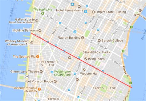 Mapa detallado de Manhattan con calles, avenidas y puntos de interés
