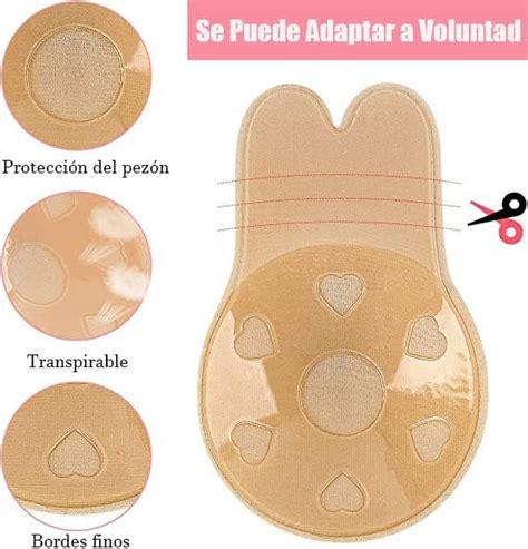 Sujetador adhesivo de silicona transparente