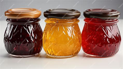 Foto de tarros de mermelada esterilizados y sellados