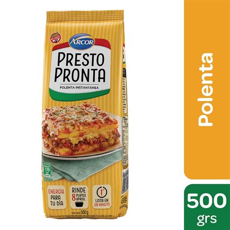 Envase de polenta instantánea Presto Pronta de Arcor