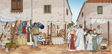 Ilustración histórica de un zoco andalusí