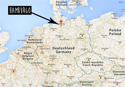 mapa de la ciudad de Hamburgo en Alemania