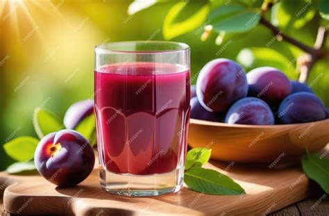 Foto: Vaso de agua de ciruela pasa con ciruelas al lado