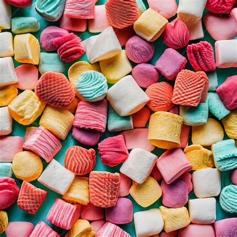 Fotografía de malvaviscos y caramelos de goma