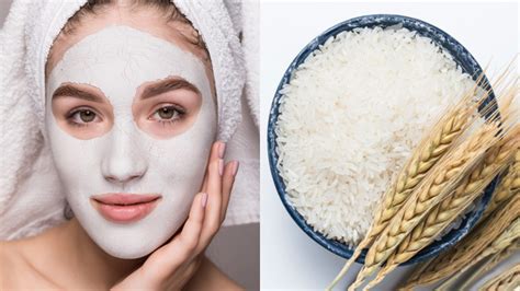 Ingredientes naturales para una mascarilla de arroz casera: arroz, miel, té verde