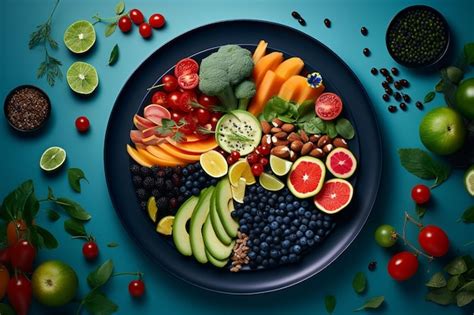 Diseño divino de alimentos vegetales variados y coloridos