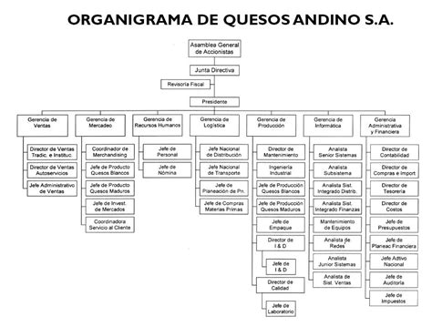 Organigrama de Quesos Andino S.A.