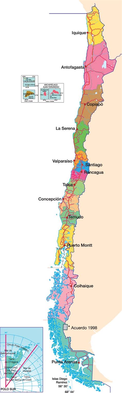 Mapa político de Chile en la década de 1970