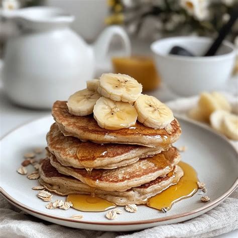Panqueques de avena recién hechos en un plato