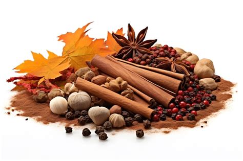 Especias de otoño como canela, nuez moscada y clavo de olor sobre puré de calabaza