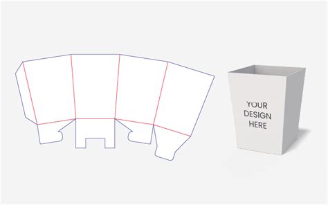 Caja de palomitas forrada internamente con papel encerado