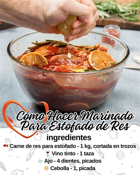 Ingredientes para la marinada: jugo de naranja, limón, hierbas, ajo en un bol.