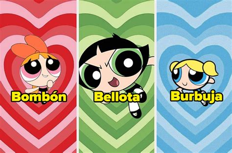 Ilustración de Bombón, Bellota y Burbuja con sus atuendos característicos y auras energéticas.