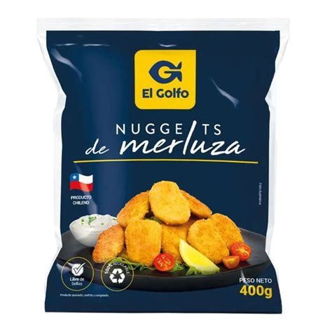 Foto de presentación de unos nuggets de merluza dorados y crujientes servidos con salsa y una guarnición de verduras