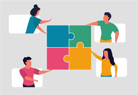 Ilustración de personas colaborando en un proyecto social