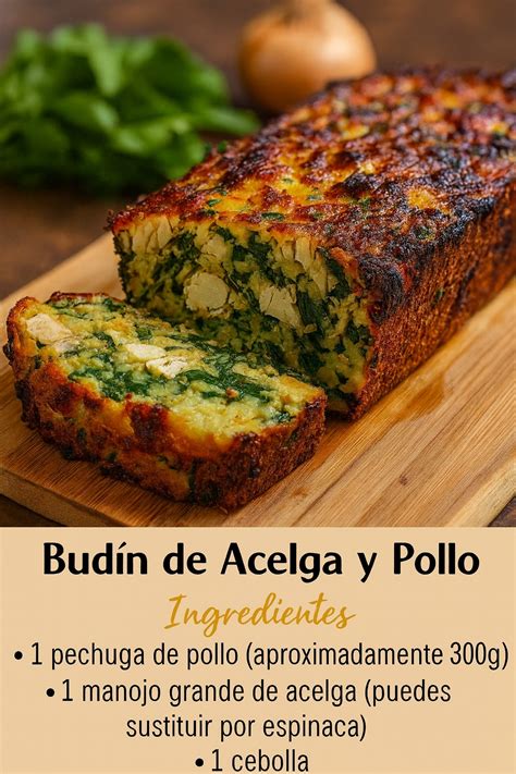 Ilustración de los ingredientes frescos para el budín de acelga y pollo