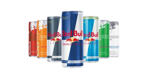 Esquema visual que muestra los componentes de una lata de Red Bull Sugarfree: agua, cafeína, taurina, vitaminas del grupo B y edulcorantes.