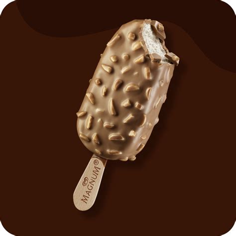 Variedad de helados Magnum almendrados caseros y comerciales