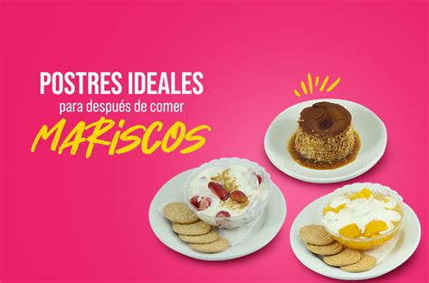 Composición de postres ligeros y cítricos ideales para después de mariscos.