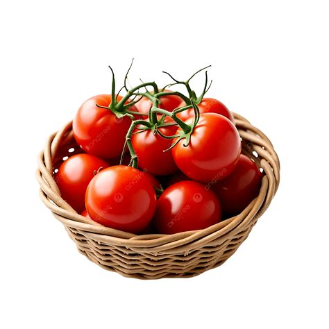 Cesta de tomates frescos y maduros
