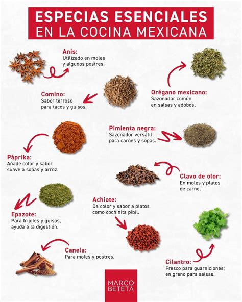 Esquema de condimentos esenciales y especias para sazonar frijoles al estilo mexicano