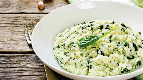 Ingredientes para risotto de espinaca