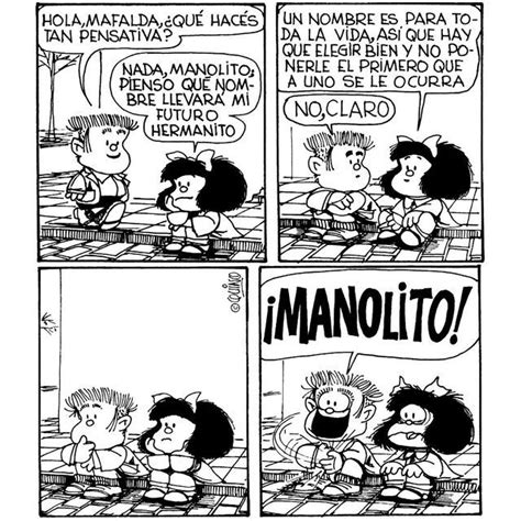 Mafalda dando un consejo a Manolito