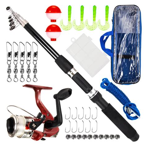 Esquema de equipamiento básico: caña, cebo y set de pesca