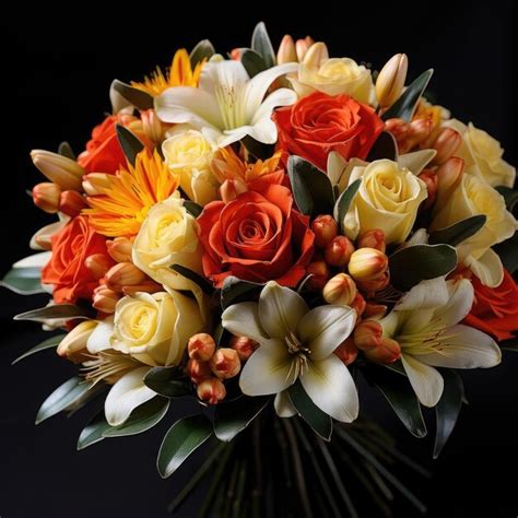 ramo de flores naranjas vibrantes