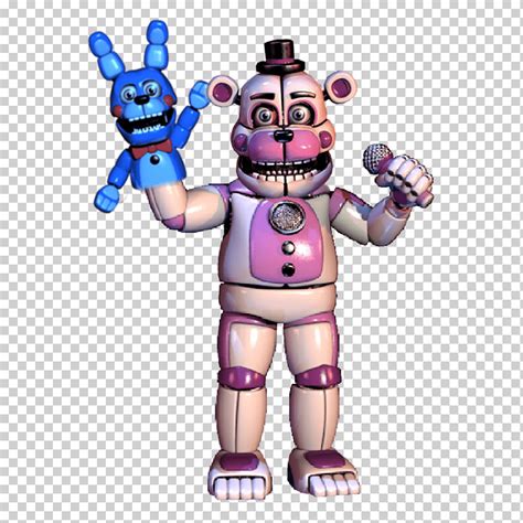 Diseño de cuerpo completo de Funtime Chica mostrando su estética de payaso y colores blanco, rosa y naranja