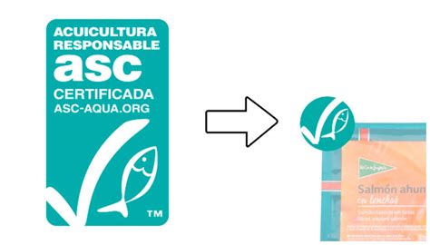 Ecoetiqueta azul MSC y etiqueta turquesa ASC.