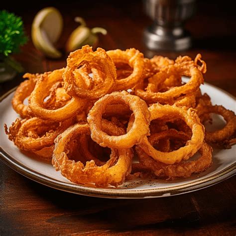 Aperitivos variados de TGI Fridays, incluyendo aros de cebolla.