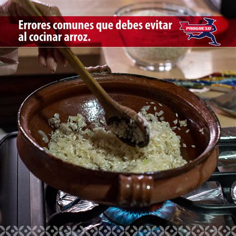 infografía con los errores más comunes al cocinar arroz
